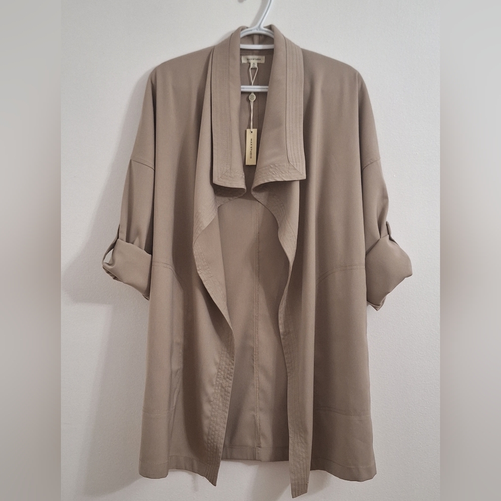 NWT MAX STUDIO Tan Draped Cardigan